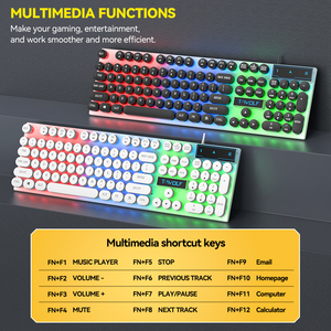 Vente flash <span class=keywords><strong>Clavier</strong></span> mécanique rétro 104 touches filaire USB <span class=keywords><strong>Clavier</strong></span> de jeu éclairé Lumières arc-en-ciel <span class=keywords><strong>Clavier</strong></span> filaire punk pour joueur - Product Image 5