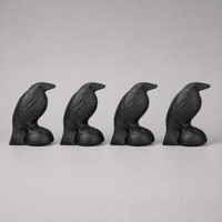 Vente en gros : Artisanat sculpté en obsidienne noire naturelle, motif corbeau, mascotte, totem, oiseau, pierre de guérison spirituelle, cadeau, décoration d'Halloween