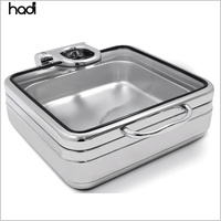 2026 Hochwertiger 6-Liter-Chafing Dish für Luxus-Events aus 304 Edelstahl für Catering-Buffets mit Induktion und Glasabdeckung