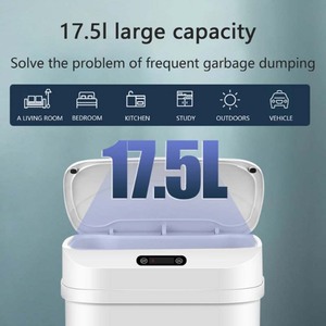 Pattumiera intelligente pieghevole e scalabile con coperchio automatico 8L/17,5l pattumiera intelligente a induzione portatile per auto - Product Image 5