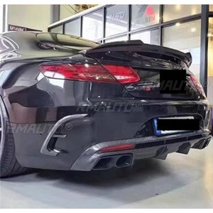 ลิ้นกันชนหลังคาร์บอนไฟเบอร์แท้ สีดำเงา สำหรับตกแต่งรถยนต์เมอร์เซเดสเบนซ์ เอส-คลาส คูเป้ W217 S63 BR 2014 ชุดแต่ง - Product Image 3
