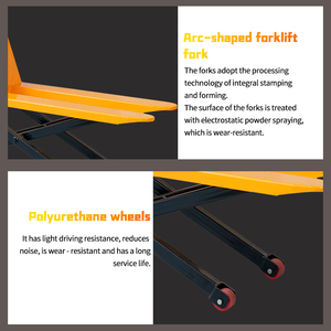 जिलिट हाई लिफ्ट हाइड्रोलिक पैलेट जैक 1 टन हाथ से संचालित कैंची लिफ्ट नए मैनुअल हाइड्रोलिक समायोज्य पैलेट ट्रक फोर्क लंबाई - Product Image 5