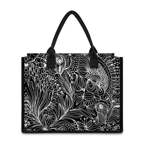 Bolsos de hombro personalizados con envío directo para mujer, estampado de tatuajes de Samoa, Asa portátil, bolso de compras plegable a la moda, estampado a pedido - Product Image 4
