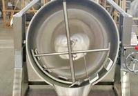 Marmite de Cuisson Industrielle en Acier Inoxydable à Double Enveloppe 100L 300L 500L avec Agitateur, Chauffage Électrique, Gaz ou Vapeur, Vitesse de Mélange 36 tr/min