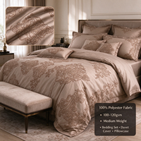 Tissu Brocart 100% Polyester Prix de Gros Doux et Agréable pour la Peau 120GSM Poids Moyen Jacquard Tissé Écologique pour Literie