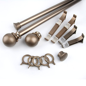 Factory Outlets Precio bajo Accesorios de metal Soportes dobles Finials de aluminio Barra de cortina para sala de estar - Product Image 3
