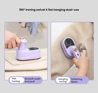 Fer à repasser portable pliable 2-en-1 pour vêtements, vapeur et sec, ultra-léger, petit format, idéal pour les voyages