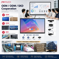 55-дюймовый интерактивный плоский дисплей 4K с сенсорным экраном для образования, конференц-залов, беспроводной передачи данных и встроенной функцией электронной доски