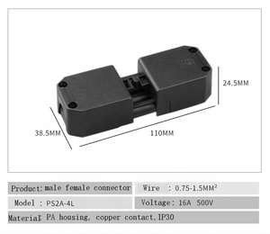 PS2A-4L 4 Way Masculino Feminino Cabo Conector À Prova De Fogo Do Bloco Terminal Do Conector Masculino Feminino Terminal - Product Image 2