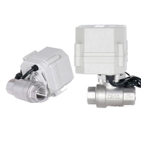 Vanne de contrôle motorisée électrique miniature en acier inoxydable à 2 voies pour arrosage, actionneur de vidange automatique, vanne à boisseau sphérique compatible AC/DC