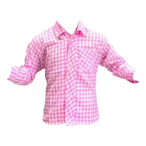 Chemise à carreaux à manches longues pour enfants, tenue de scène, impression numérique, col italien, taille unique - Product Image 5