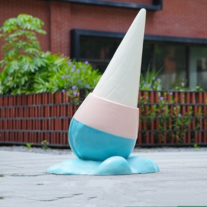 Sculpture en fibre de verre T002C en forme de cornet de gaufre pour affichage extérieur, centres commerciaux, pâtisseries, statues d'<span class=keywords><strong>art</strong></span> pour places publiques et loisirs - Product Image 5