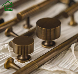 Puxadores e Maçanetas de Porta de Armário em Bronze Sólido Estilo Francês Americano Minimalista para Móveis e Guarda-Roupas - Product Image 3