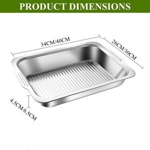 จานก้นลึกสำหรับปลาทำจากสแตนเลสทั้งเตาแก็สและเตาแม่เหล็กไฟฟ้าถาดรองอาหารทอดบาร์บีคิวซีฟู้ดเครื่องครัวบาร์บีคิว - Product Image 4