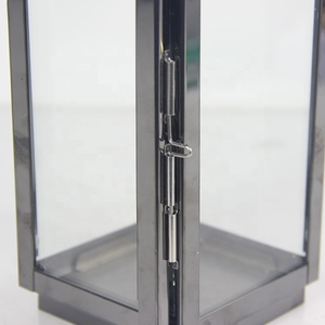 Decorazione di cerimonia nuziale di Metallo Nero di Alta Qualità Lucido Decorativo Candela di Vetro In Acciaio Inox <span class=keywords><strong>Giardino</strong></span> Lanterna - Product Image 4