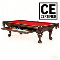 Table de billard classique sur mesure de 7 pieds avec pieds en bois massif, poches en cuir, pour usage domestique, billard et tennis de table, plateau en ardoise