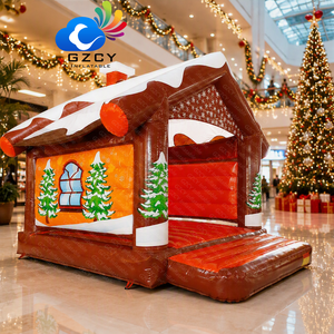 Château gonflable commercial en forme de maison de pain d'épices pour enfants, idéal pour les fêtes de Noël, les centres commerciaux et les événements de <span class=keywords><strong>location</strong></span>. - Product Image 1