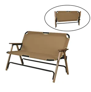 Уличная мебель с двумя сиденьями, деревянные складные стулья для газона и кемпинга