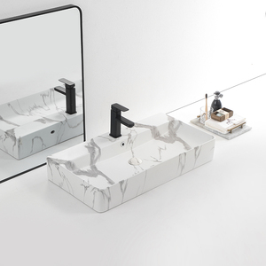 Thiết kế hiện đại màu xám mô hình bằng đá cẩm thạch rửa lưu vực Countertop hình chữ nhật phòng tắm bồn - Product Image 2