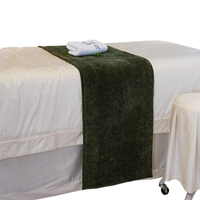 Chemin de lit vert foncé uni pour table de massage de spa avec logo personnalisé