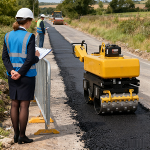 Road con Ruction Machinery Mini compacteur de rouleau de route d'asphalte vibrant à double tambour 1 tonne 2 tonnes 3 tonnes Prix du rouleau de route - Product Image 3