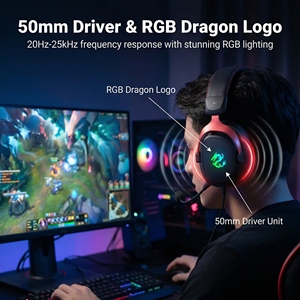 <span class=keywords><strong>Casque</strong></span> de jeu circum-auriculaire tri-mode PJT-DEP2516 sans fil 2.4G avec haut-parleur filaire de 50 mm, <span class=keywords><strong>fermé</strong></span>, RGB PJT-DEP2516 - Product Image 6