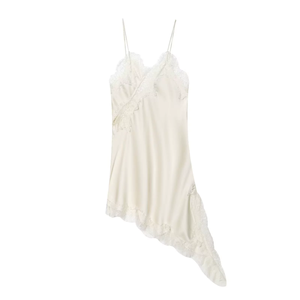 Artículos populares <span class=keywords><strong>ahora</strong></span> 2026 otoño ropa de mujer nueva moda encaje asimétrico vestido Retro tirantes Sexy elegante Mini vestido femenino - Product Image 5