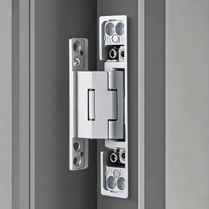 3D Adjustable Concealed Hinge 130x28mm Single Side Invisible Door Hinge Satin Chrome Zinc Alloy for <b>Slim</b> Aluminum Frame Door - Product Image 5