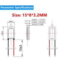 Haut-parleur dynamique étanche 1508 15*8mm 8Ohm 0.5W à décibels élevés avec fil, unité de remplacement carrée pour haut-parleur – Vente en gros usine