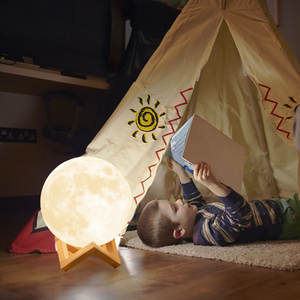 Lampu bulan 3D Modern LED kamar tidur lampu malam Baterai untuk Bluetooth kendali jarak jauh pabrik pasokan langsung untuk grosir - Product Image 1