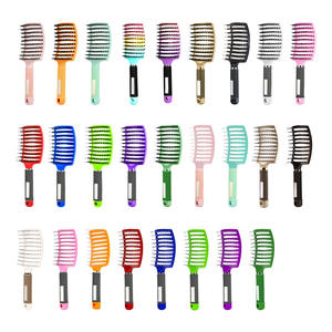 Peigne de Massage de haute qualité large peigne à côtes exquis brosse à cheveux en plastique à poils de porc conception de cheveux bouclés grand peigne incurvé - Product Image 1