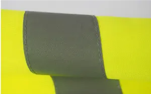 AS/NZS ความปลอดภัยการจราจรสูงราคาถูกทำงานฟลูออเรสเซนต์สีเหลืองสะท้อนเสื้อกั๊ก