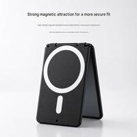 Porte-cartes magnétique pliable avec support arrière en PC transparent noir pour carte d'identité professionnelle et affichage sur bureau