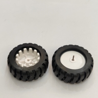 Roda Motor Logam D-axis N20 untuk Robot, Diameter 45MM, Roda Karet MINI Mobil, Roda Hitam dan Putih