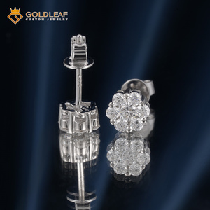 Goldleaf 925 <b>Silver</b>, 1 Carat D VS1 Lab Grown Diamond, Flower Shaped <b>Earrings</b>. Suitable For Gifting, Anniversary, <b>Wedding</b>, Daily - Product Image 3