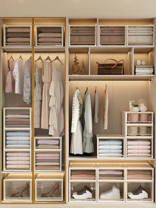 Plastic Stackable Wardrobe <strong>Drawer</strong> Organizer Set with Single Tier for Living Room Clothes <strong>Storage</strong> - Product Image 3