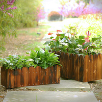 Jardinières en bois très résistantes pour la décoration de jardin, pot à fleurs en bois utilisé avec des fleurs/plantes vertes, sol moderne, NOIR, MARRON