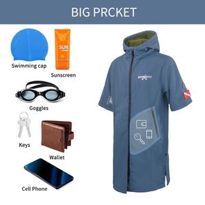 DIVESTAR 卸売 フルジップ ウェットスーツ トップ 低MOQ 赤 大人用 防水 防寒 サーフィン ポンチョ パーカー ウインドコート アウトドアスポーツ向け - Product Image 5