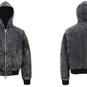 แจ็คเก็ตบอมเบอร์ผ้าแคนวาสย้อมเย็นสไตล์วินเทจสำหรับผู้ชาย เสื้อฮู้ดดี้และเสื้อสเวตเชิ้ตพิมพ์โลโก้ตามสั่ง ผู้ผลิตแจ็คเก็ตฤดูใบไม้ร่วง - Product Image 2