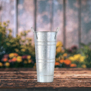 Seau de rangement multifonctionnel en fer galvanisé thermolaqué, style ferme vintage, pour fleuriste, avec poignée, pour pot de fleurs, vase ou baril - Product Image 3