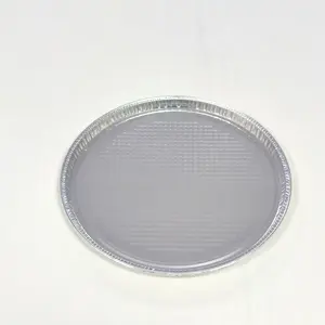 13*7inch Aluminum Foil Round Flat Tray Shallow Tin Foil Container Large Pizza Tray Aluminum Foil Food Container For Pizza