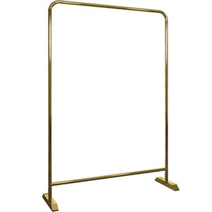 Espositore da Terra per Boutique di Abbigliamento Femminile, Stand in Acciaio Inox Dorato, Speciale Espositore a Isola per Abiti - Product Image 5