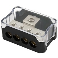 Modifikasi Speaker Audio Mobil, Pembagi Kabel Daya dan Ground Berlapis Emas Tipe T 1 bagian 4 Universal Fit Pembagi 4-Kabel