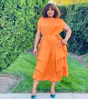 Robe longue décontractée élégante pour femmes africaines, plissée et à volants, style Miyake, pour le quotidien et les soirées, longueur ras du sol, naturelle, été, grandes tailles