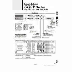 Pièces pneumatiques de CDQ2YA32-15DCZ de cylindre lisse SMC Pneumatics - Product Image 1