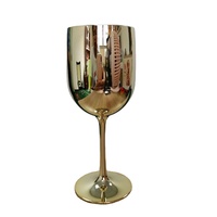 Verres à vin en plastique brillant électroplaqué or BST 480 ml 16 oz, incassables, vente en gros, gobelets personnalisés en plastique pour flûtes à champagne