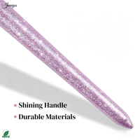 Produit Tendance 2027 – Ensemble de Pinceaux Nail Art à Manche Métallique Violet Scintillant, Poils en Nylon, pour Liner et Gel