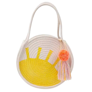 Bolso Tote vintage de algodón orgánico con borla de pompón Patrón de ganchillo hecho a mano Bolso de verano de bajo precio de Vietnam - Product Image 5