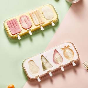 Moldes de silicona para paletas de hielo con tapa, material apto para uso materno-infantil, moldes apilables para helados, moldes reutilizables para postres de helado congelado - Product Image 2