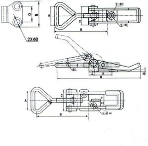 Adjustable Toggle <strong>Latch</strong> Clamp 4001 Hand Tool Quick Release Heavy Duty Capacity <strong>Latch</strong> Type 360lbs Holding Capacity - Product Image 5